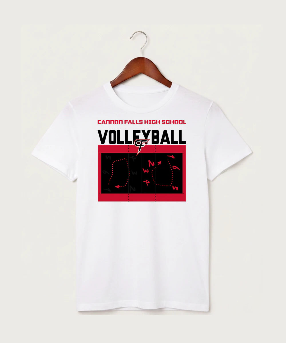 Cannon Falls High School Volleyball (Girls) - White T-Shirt - Full Front