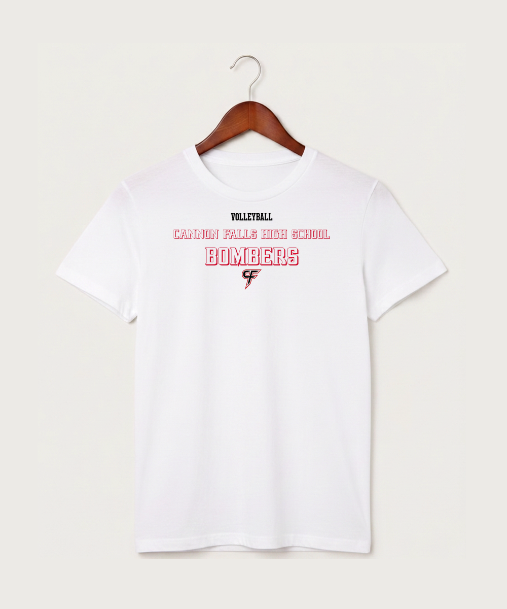 Cannon Falls High School Volleyball (Girls) - White T-Shirt - Full Front