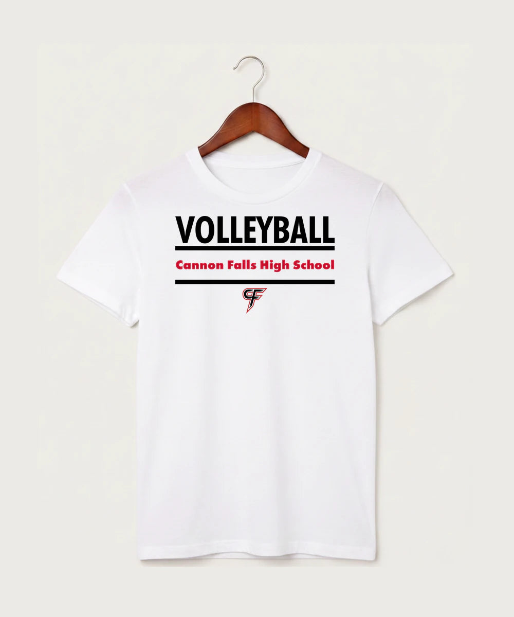 Cannon Falls High School Volleyball (Girls) - White T-Shirt - Full Front