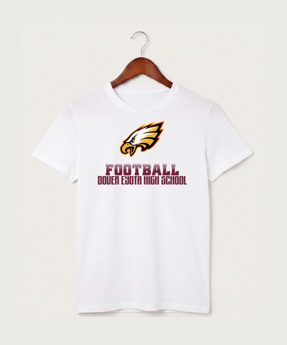 Dover-Eyota High School Football (Boys) - White T-Shirt - Full Front