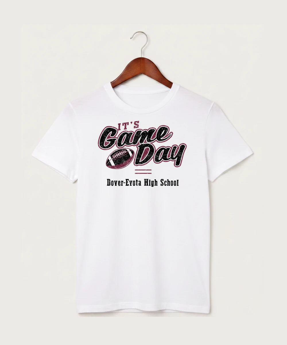 Dover-Eyota High School Football (Boys) - White T-Shirt - Full Front