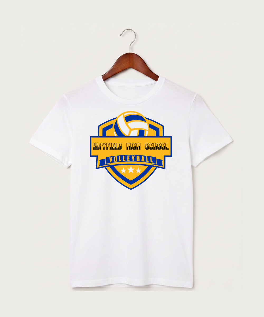 Hayfield High School Volleyball (Girls) - White T-Shirt - Full Front