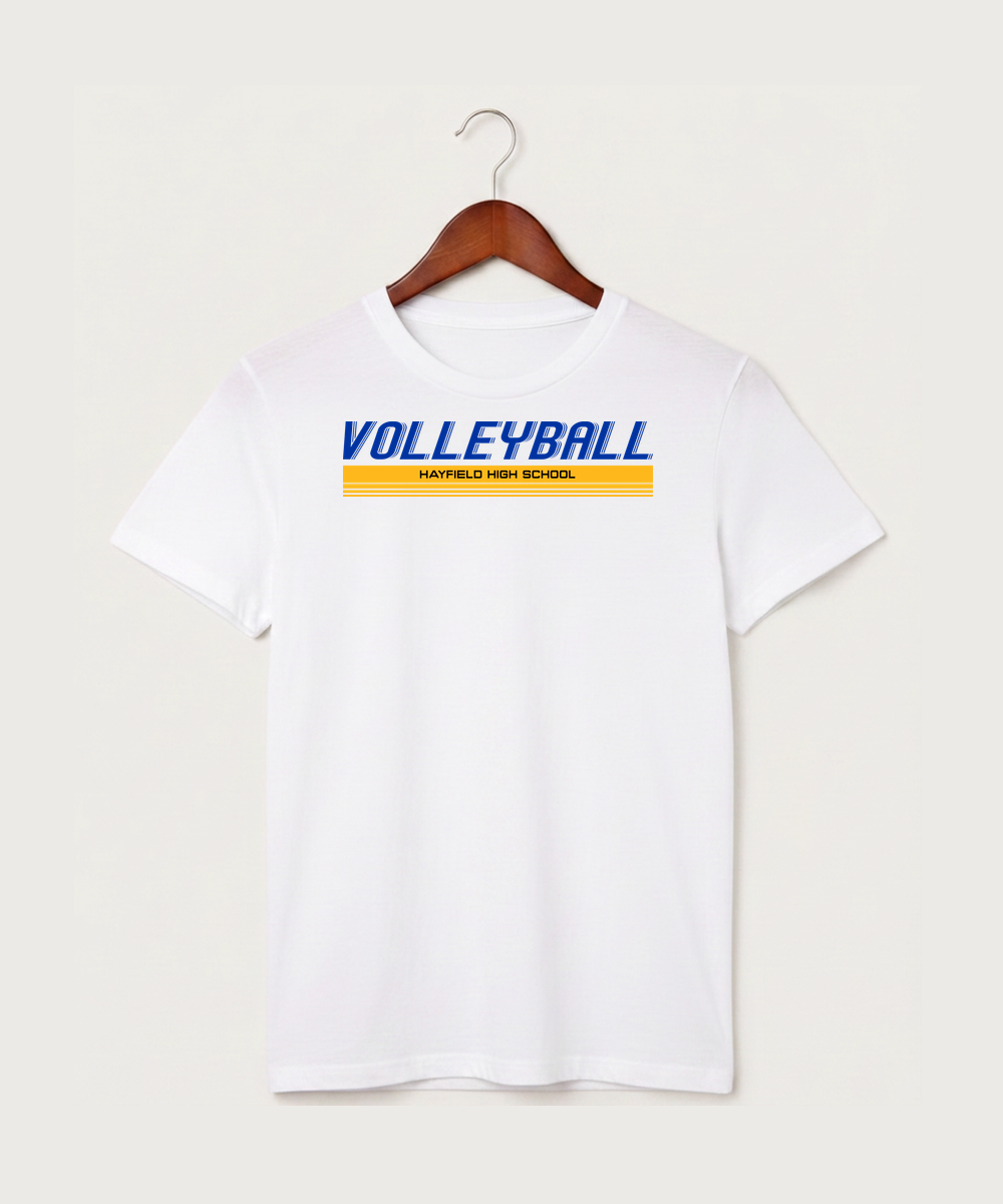 Hayfield High School Volleyball (Girls) - White T-Shirt - Full Front