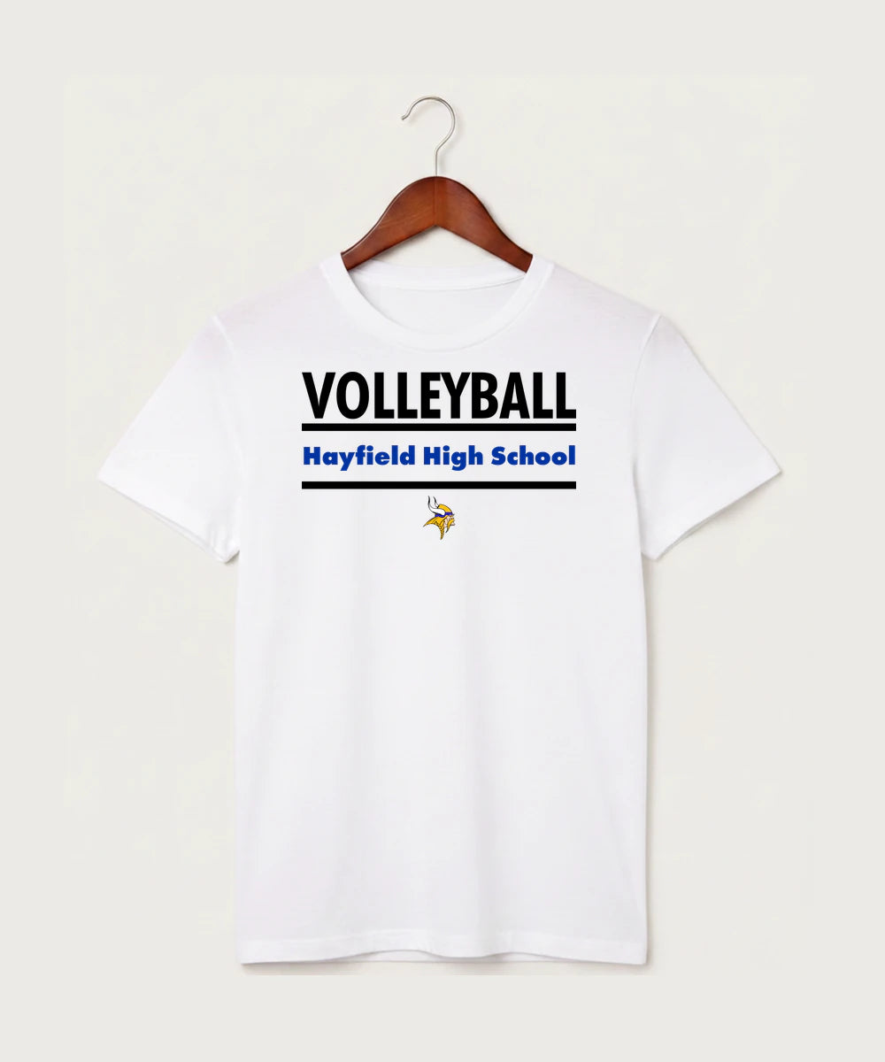 Hayfield High School Volleyball (Girls) - White T-Shirt - Full Front
