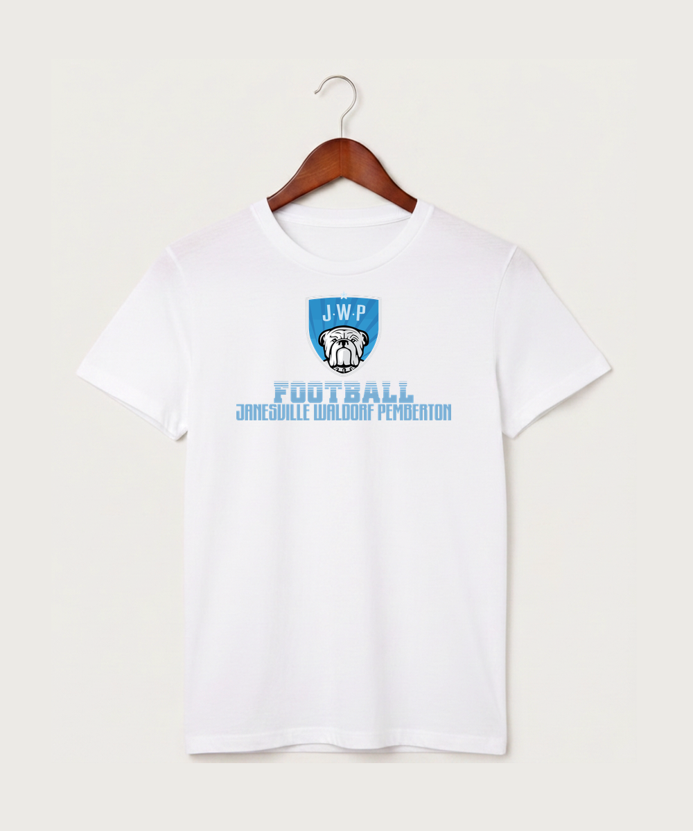 Janesville Waldorf Pemberton Football (Boys) - White T-Shirt - Full Front