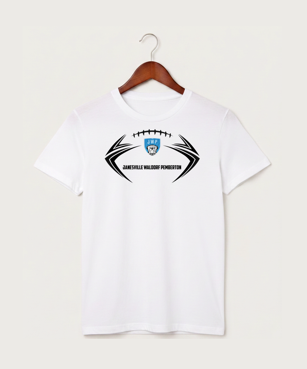 Janesville Waldorf Pemberton Football (Boys) - White T-Shirt - Full Front