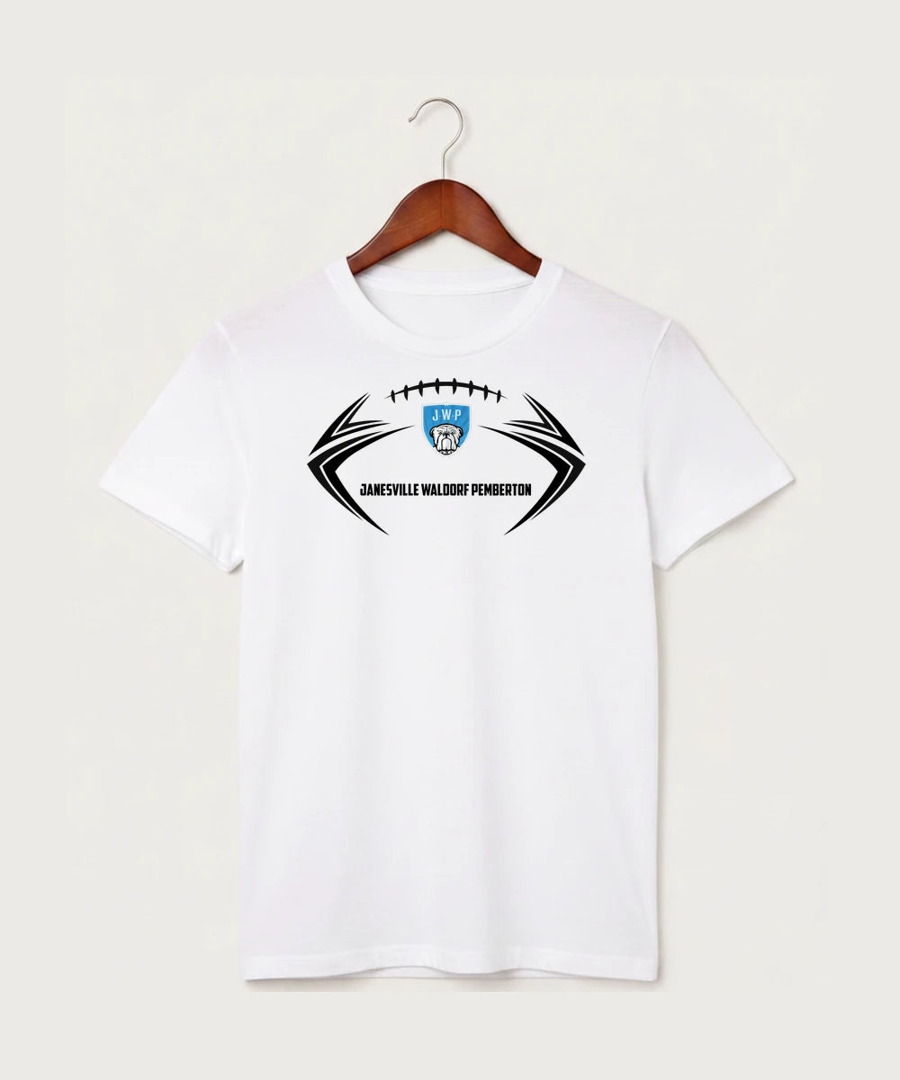 Janesville Waldorf Pemberton Football (Boys) - White T-Shirt - Full Front