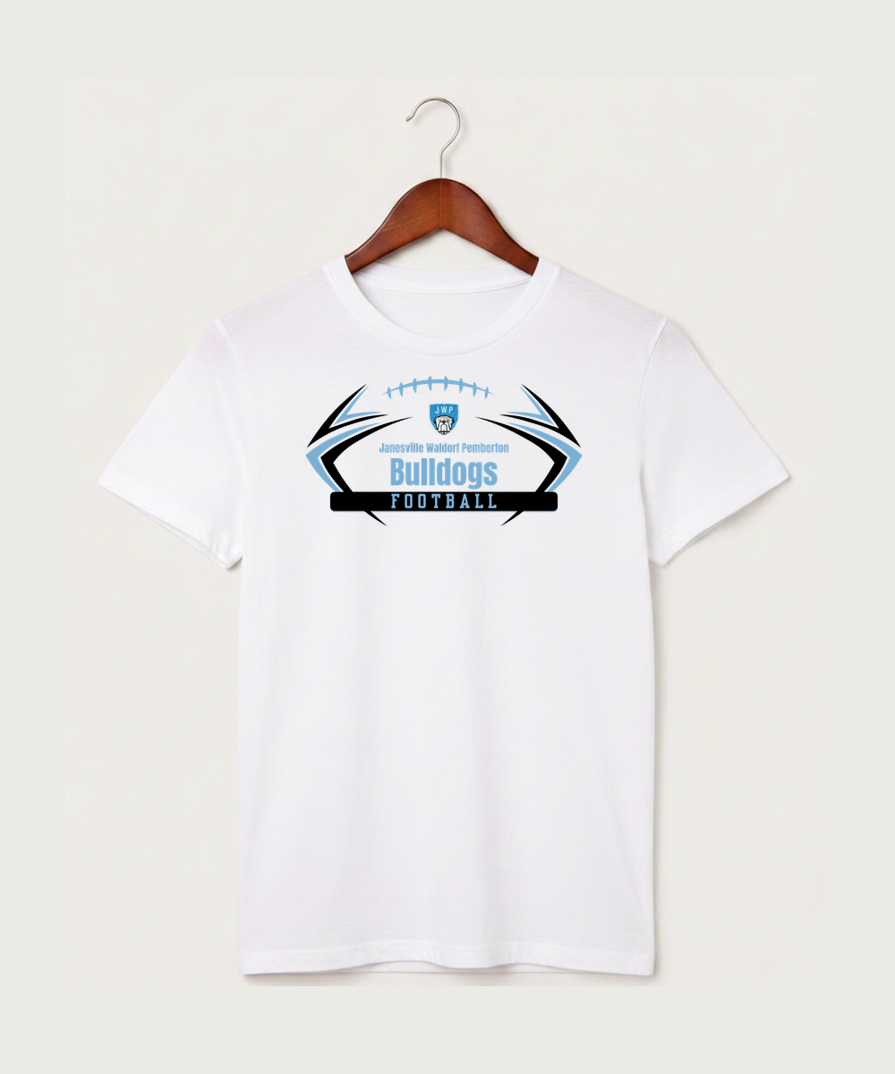 Janesville Waldorf Pemberton Football (Boys) - White T-Shirt - Full Front