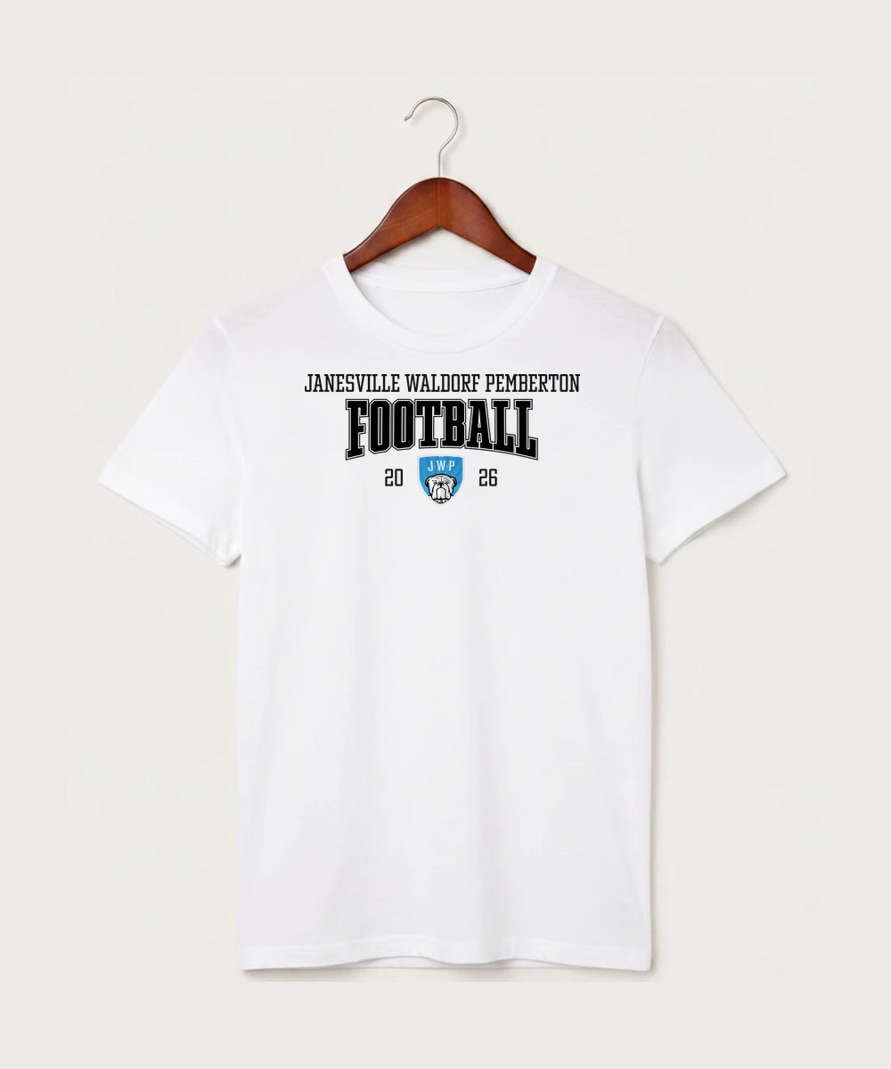 Janesville Waldorf Pemberton Football (Boys) - White T-Shirt - Full Front