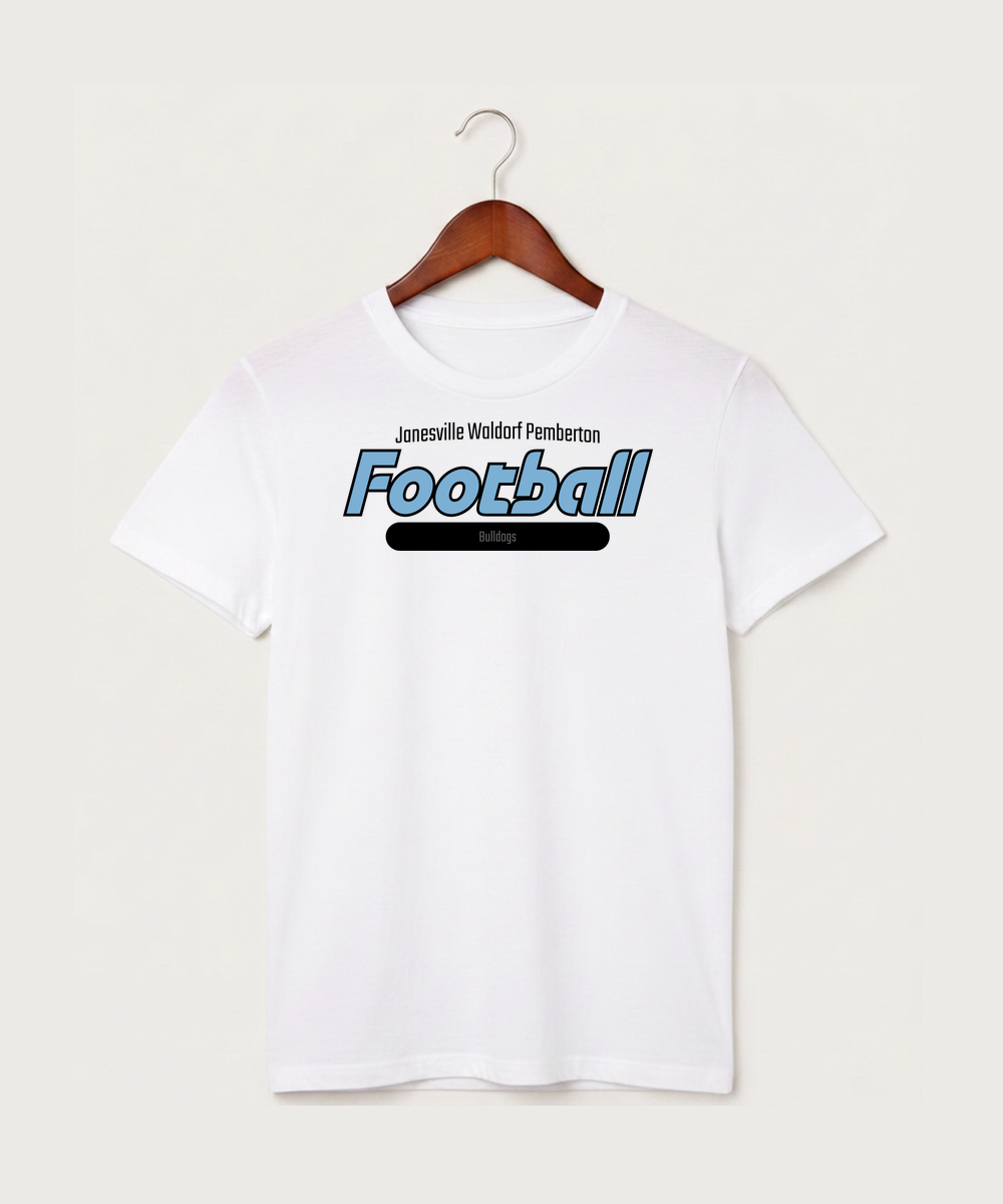Janesville Waldorf Pemberton Football (Boys) - White T-Shirt - Full Front