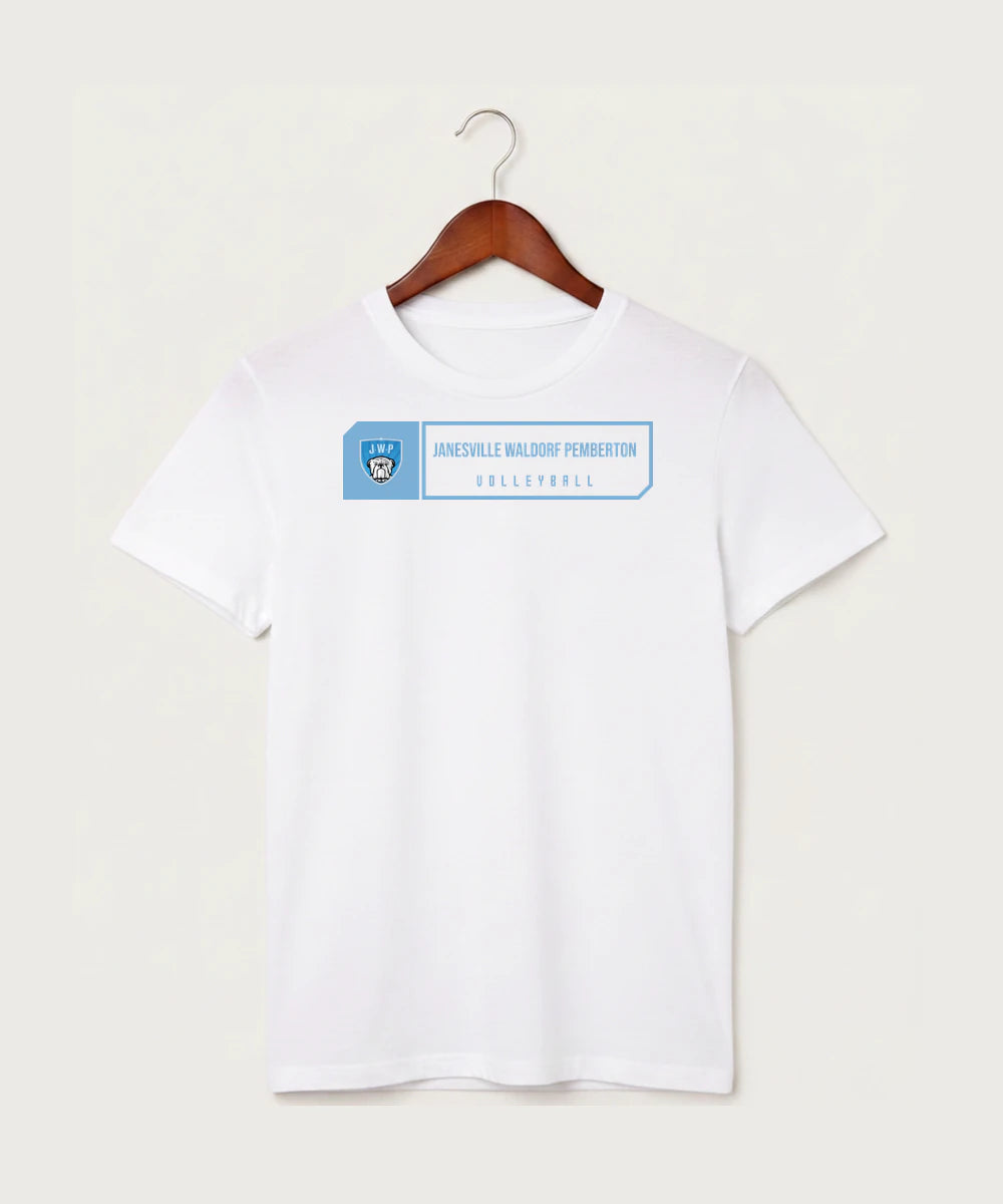 Janesville Waldorf Pemberton Volleyball (Girls) - White T-Shirt - Full Front