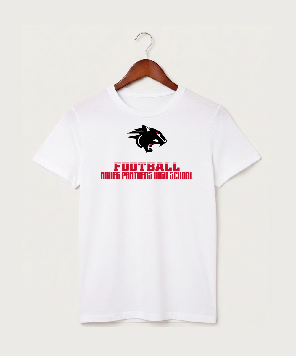 Nrheg Panthers High School Football (Boys) - White T-Shirt - Full Front