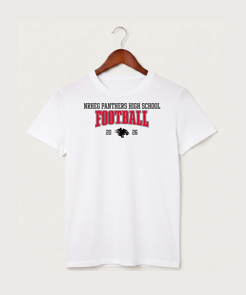 Nrheg Panthers High School Football (Boys) - White T-Shirt - Full Front