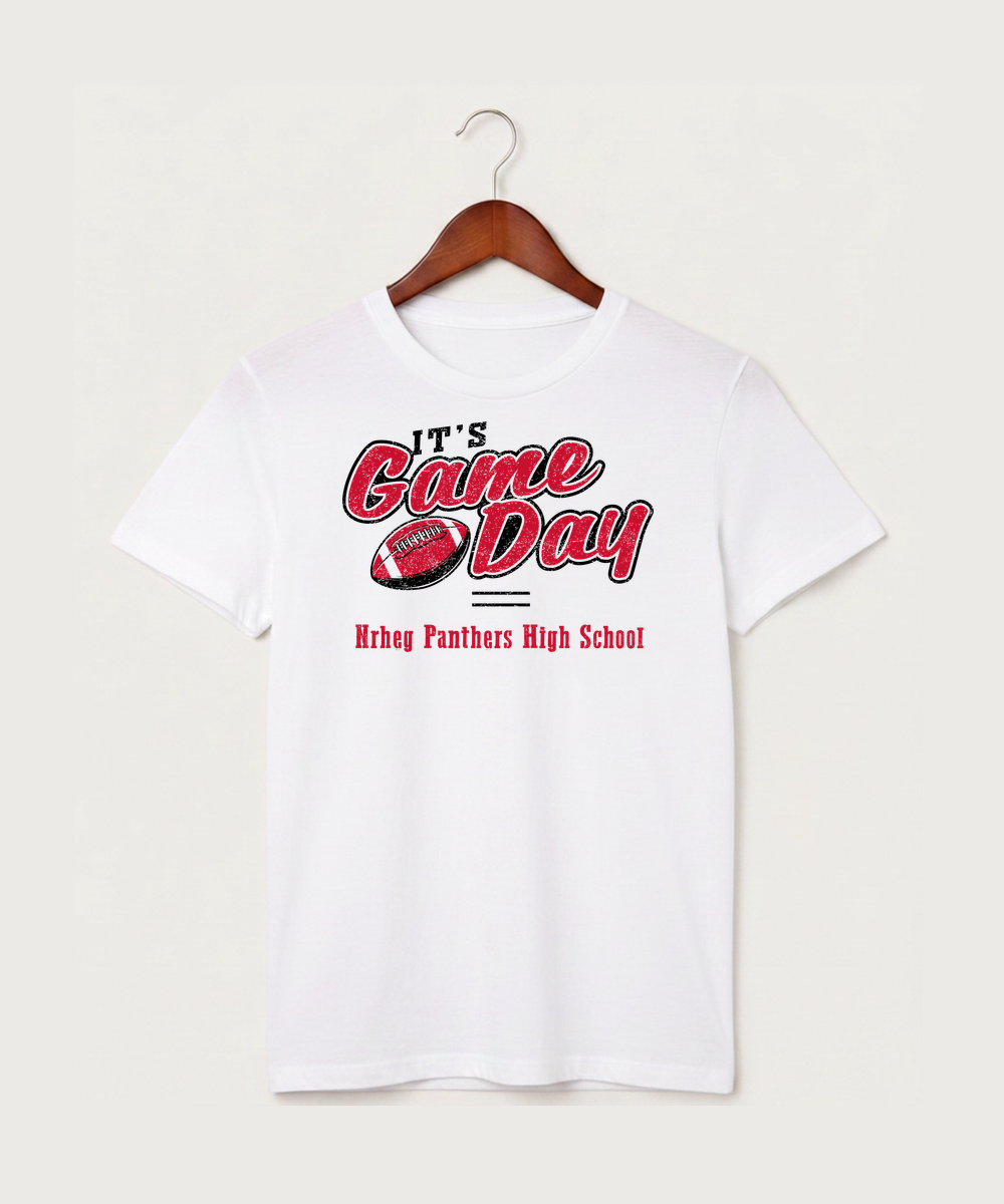 Nrheg Panthers High School Football (Boys) - White T-Shirt - Full Front