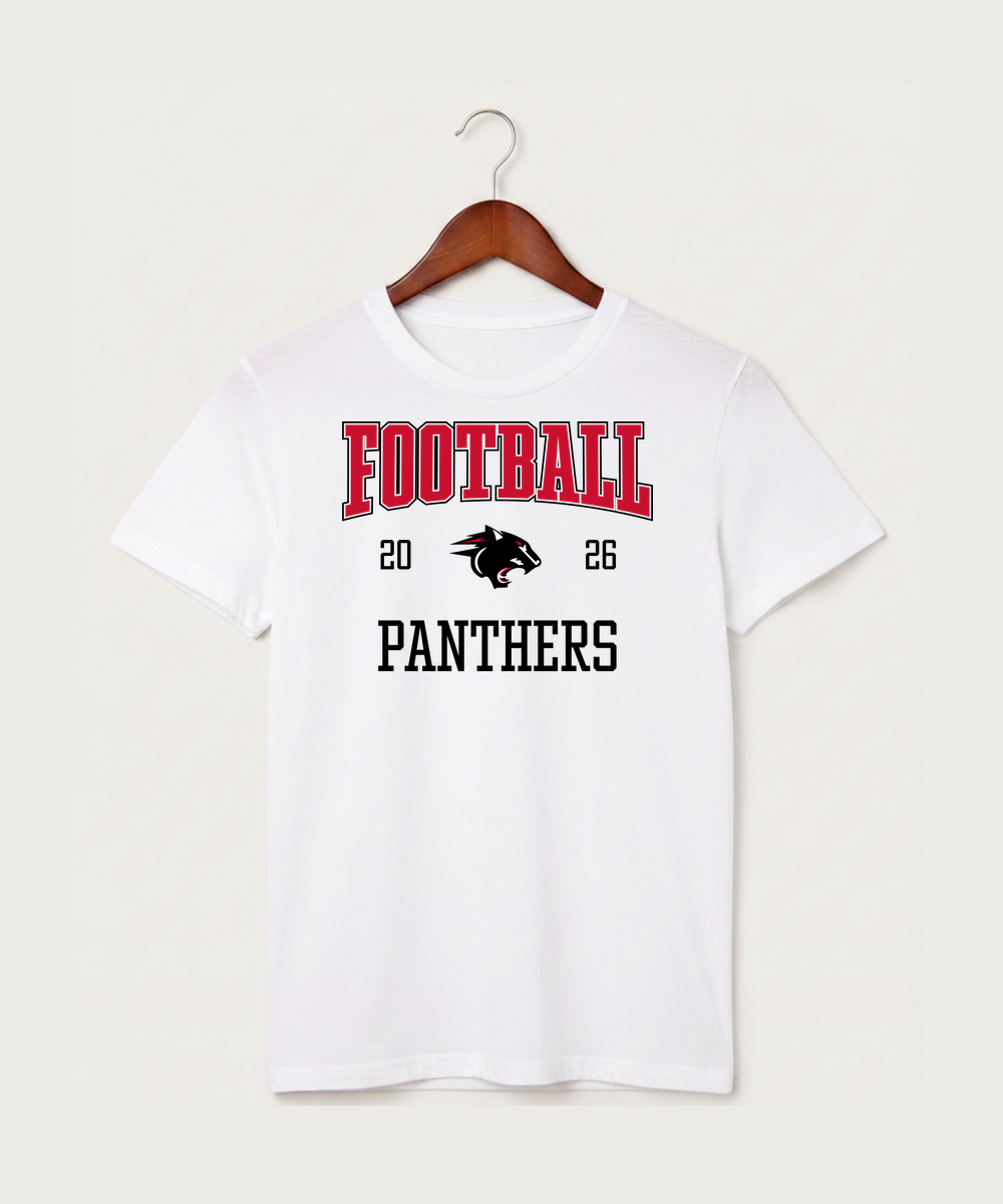 Nrheg Panthers High School Football (Boys) - White T-Shirt - Full Front