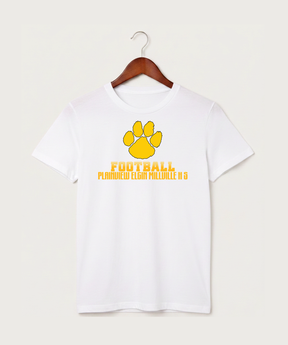 Plainview Elgin Millville H S Football (Boys) - White T-Shirt - Full Front