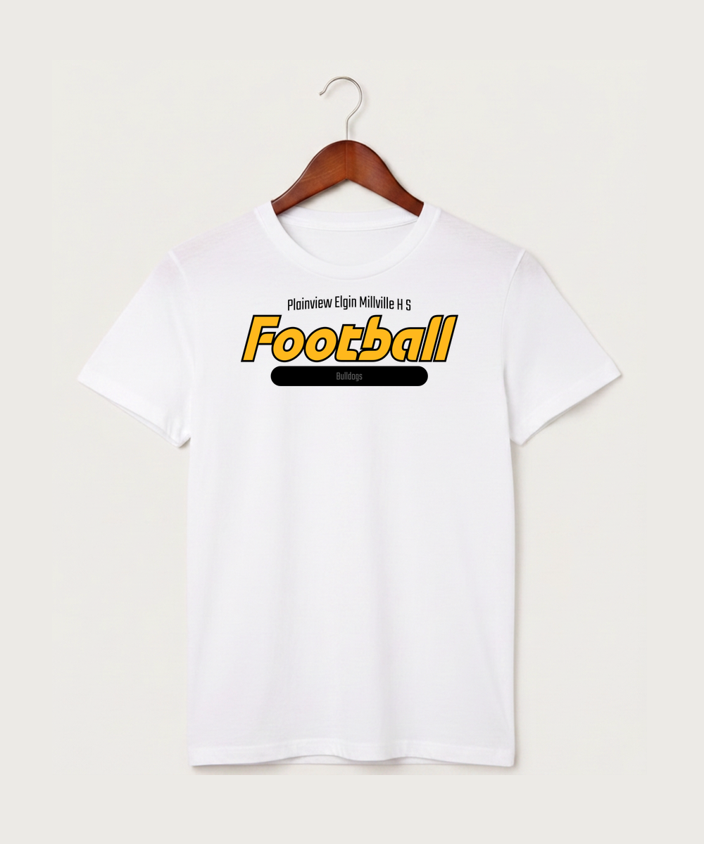 Plainview Elgin Millville H S Football (Boys) - White T-Shirt - Full Front
