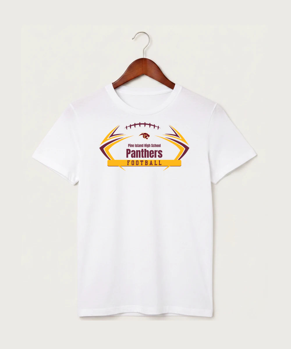 Pine Island High School Football (Boys) - White T-Shirt - Full Front