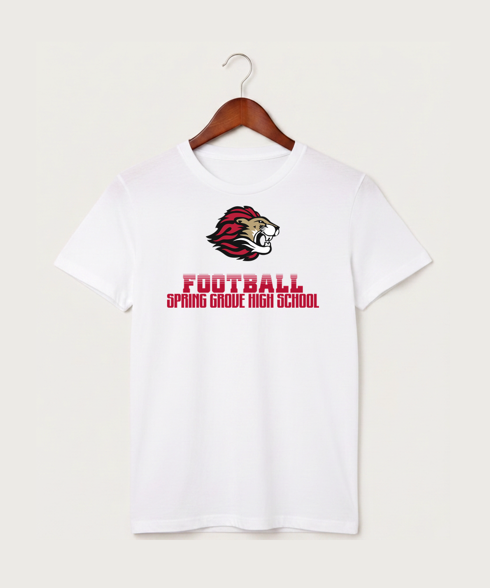 Spring Grove High School Football (Boys) - White T-Shirt - Full Front