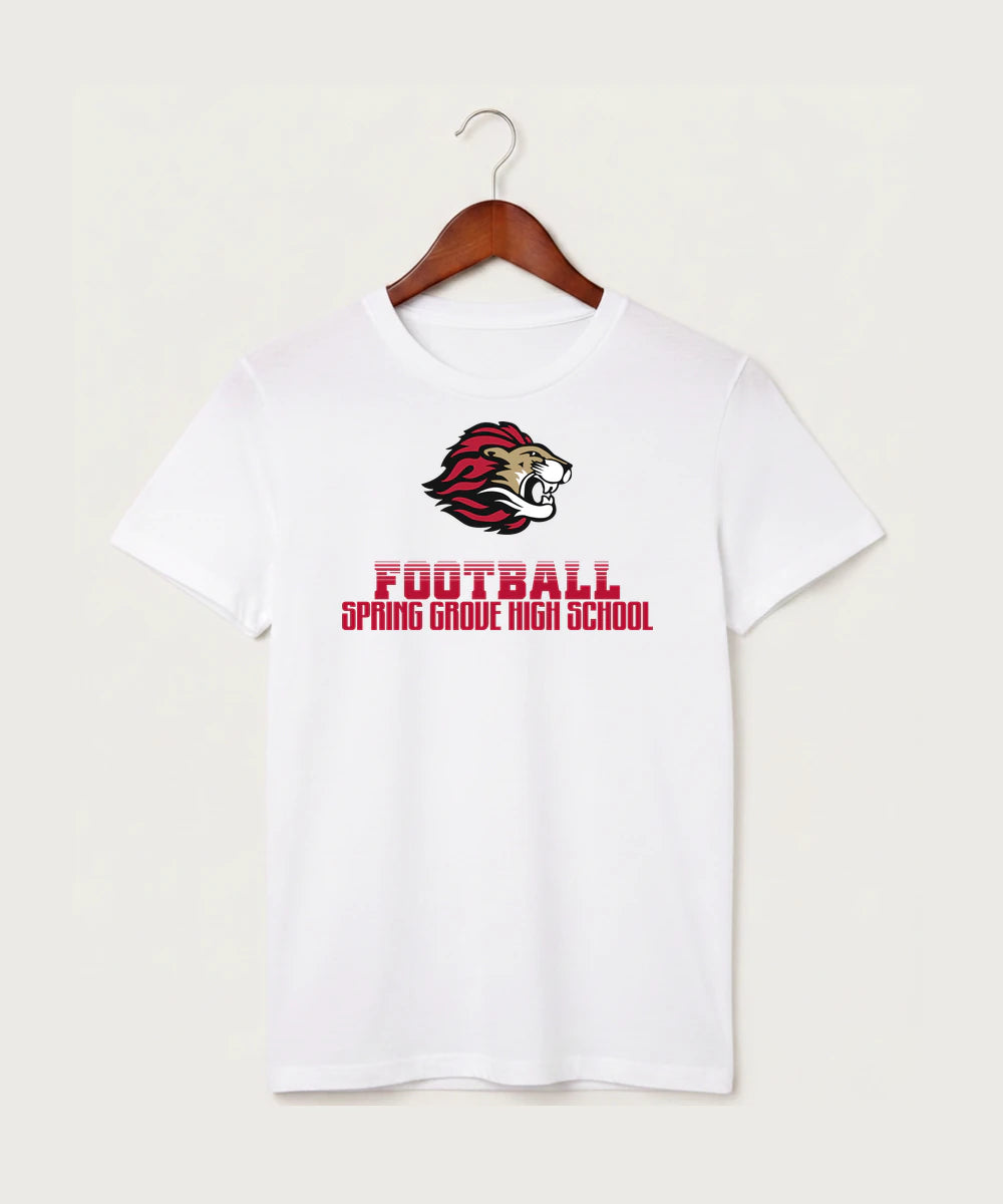 Spring Grove High School Football (Boys) - White T-Shirt - Full Front