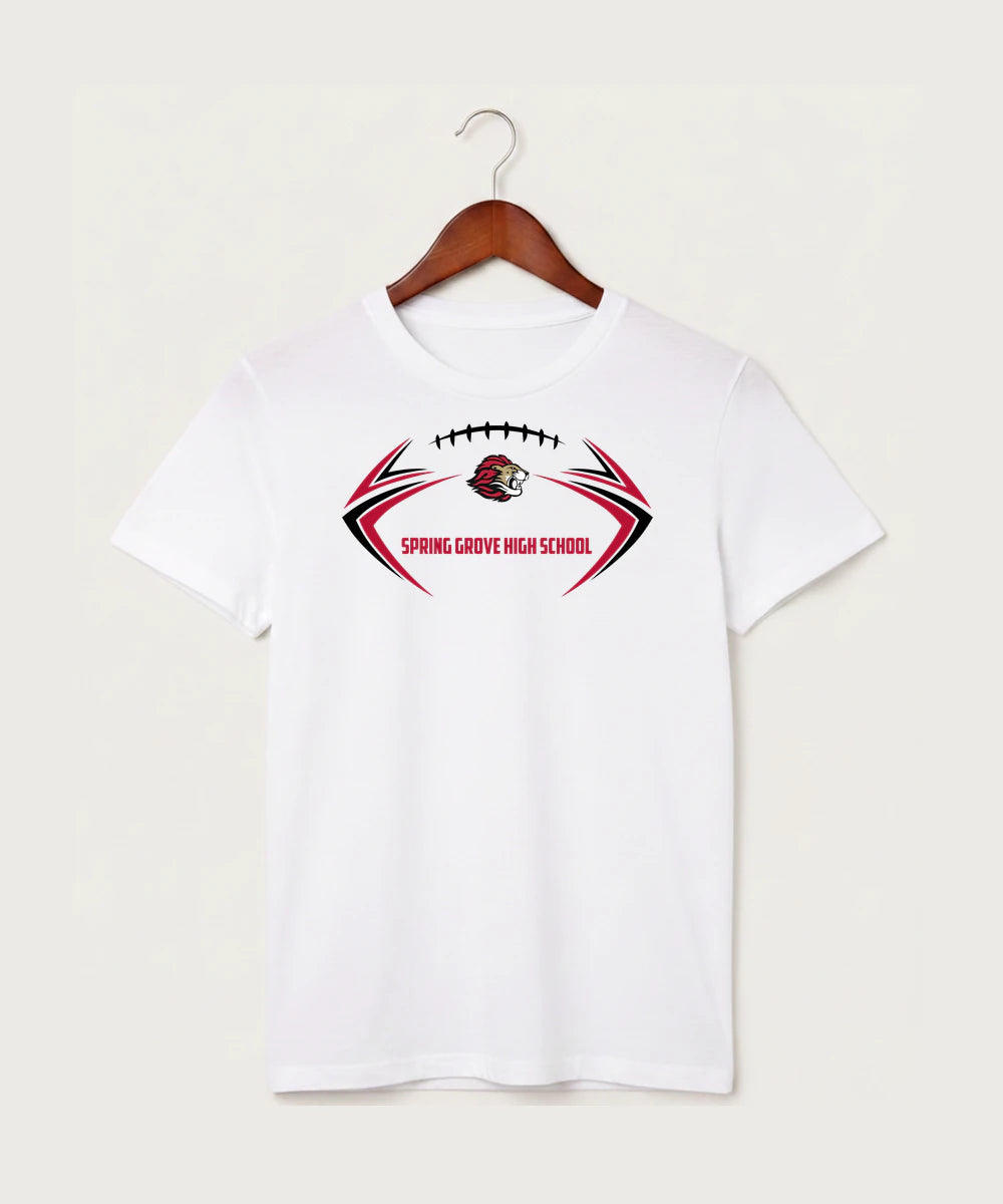 Spring Grove High School Football (Boys) - White T-Shirt - Full Front