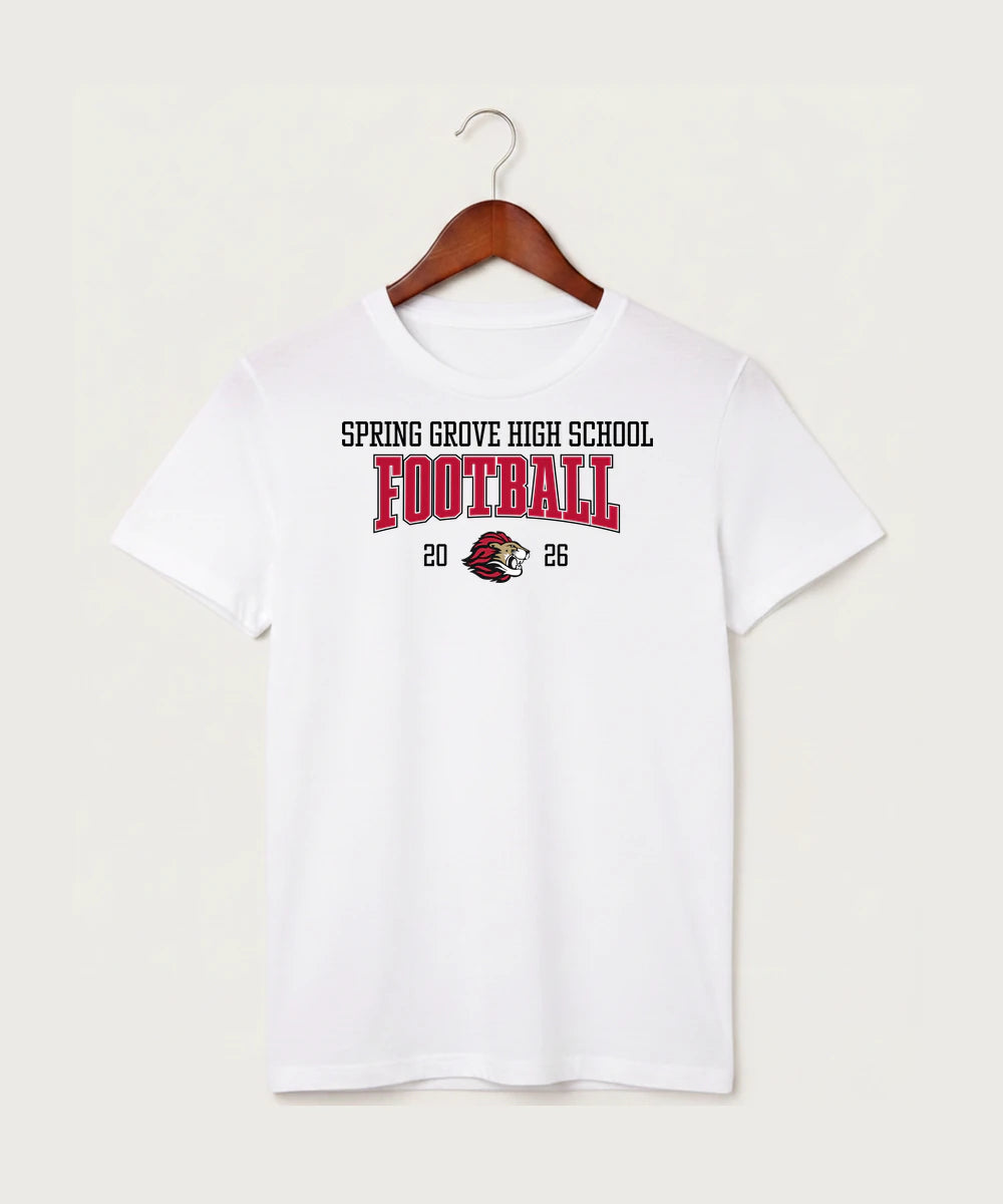 Spring Grove High School Football (Boys) - White T-Shirt - Full Front
