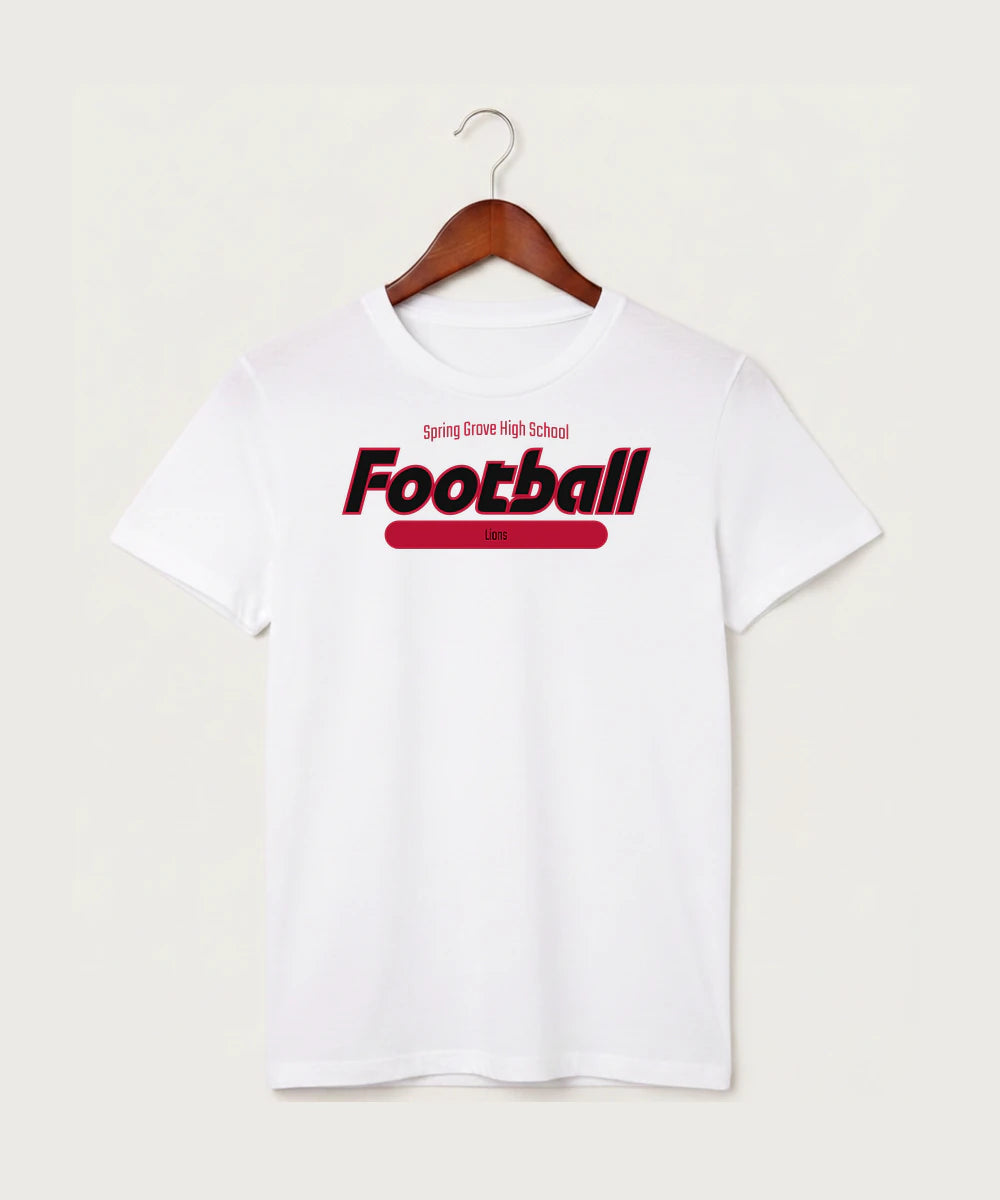 Spring Grove High School Football (Boys) - White T-Shirt - Full Front