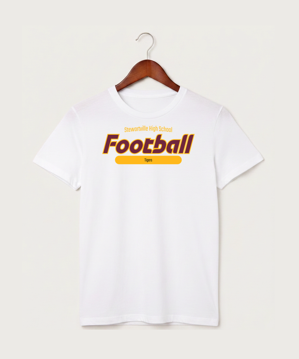 Stewartville High School Football (Boys) - White T-Shirt - Full Front