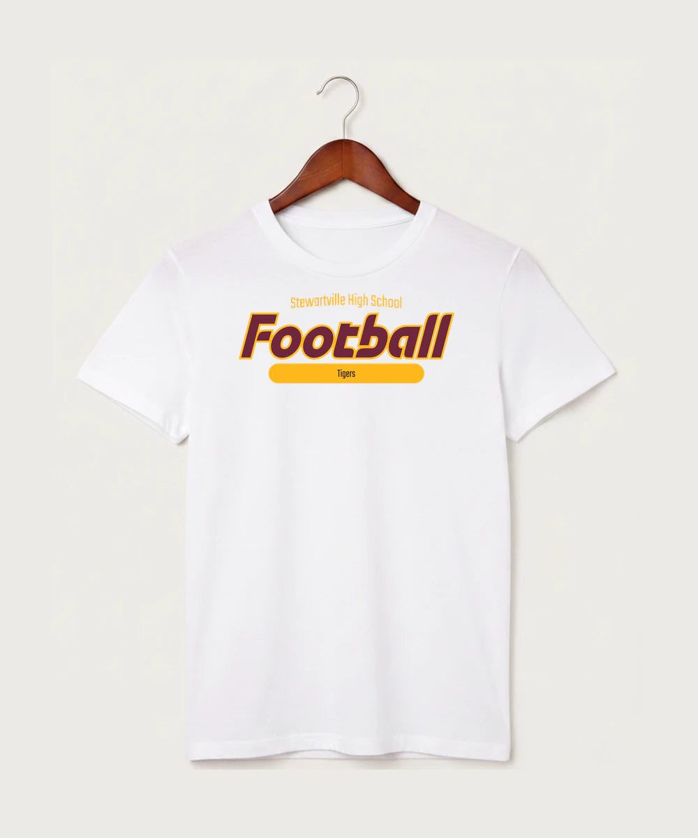Stewartville High School Football (Boys) - White T-Shirt - Full Front
