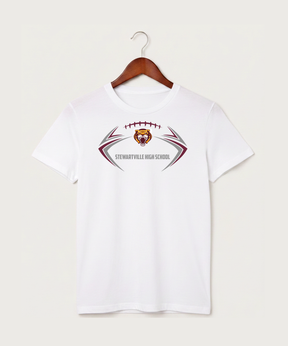 Stewartville High School Football (Boys) - White T-Shirt - Full Front