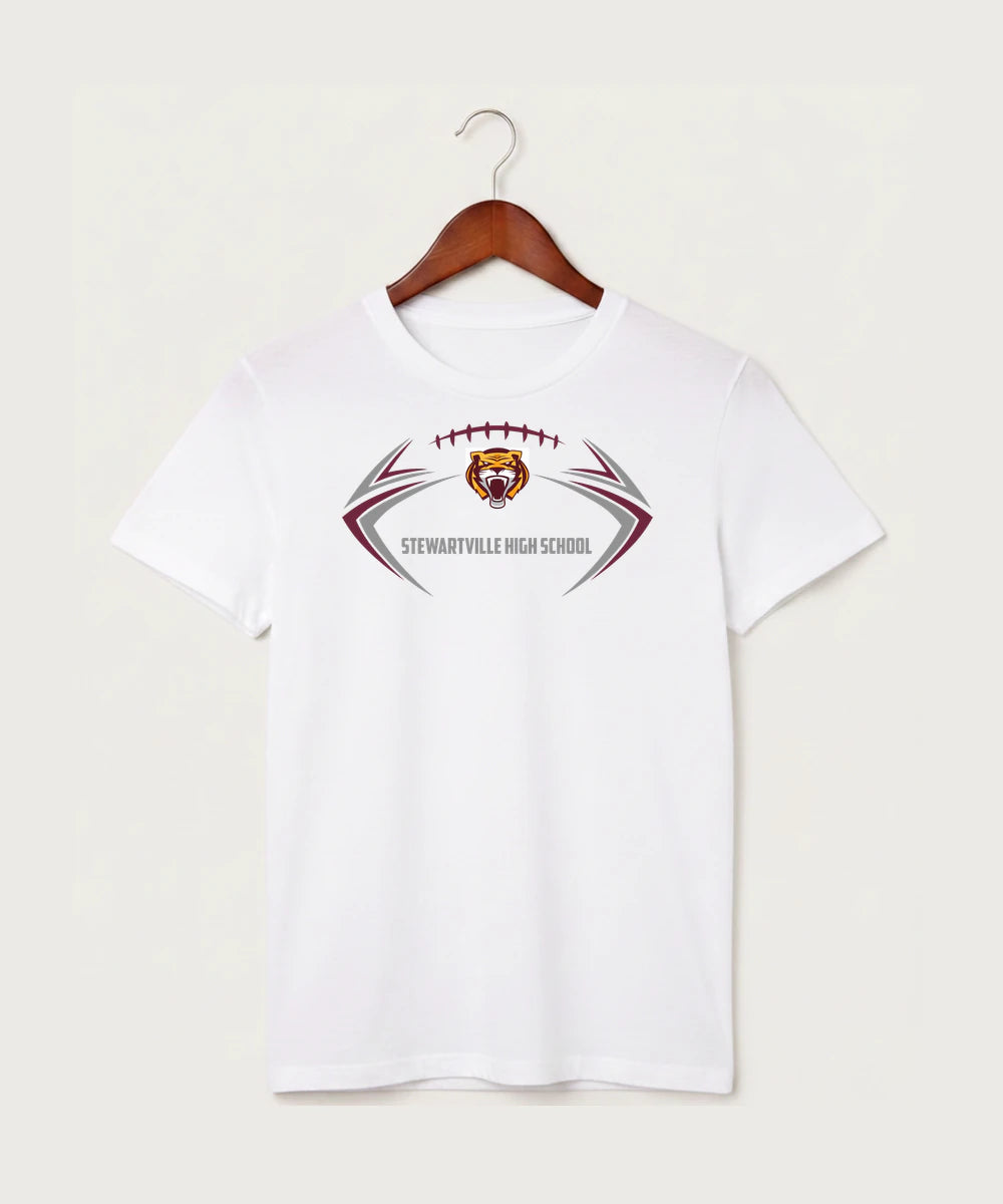 Stewartville High School Football (Boys) - White T-Shirt - Full Front