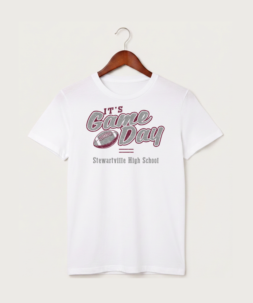 Stewartville High School Football (Boys) - White T-Shirt - Full Front