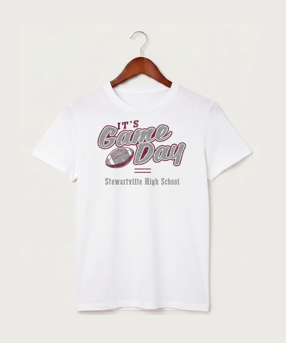 Stewartville High School Football (Boys) - White T-Shirt - Full Front