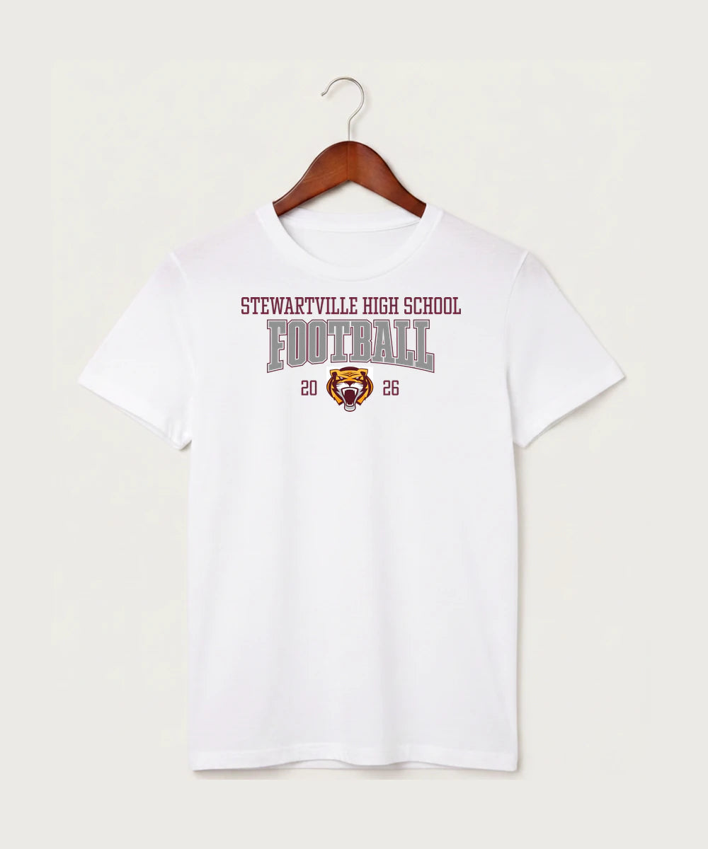 Stewartville High School Football (Boys) - White T-Shirt - Full Front