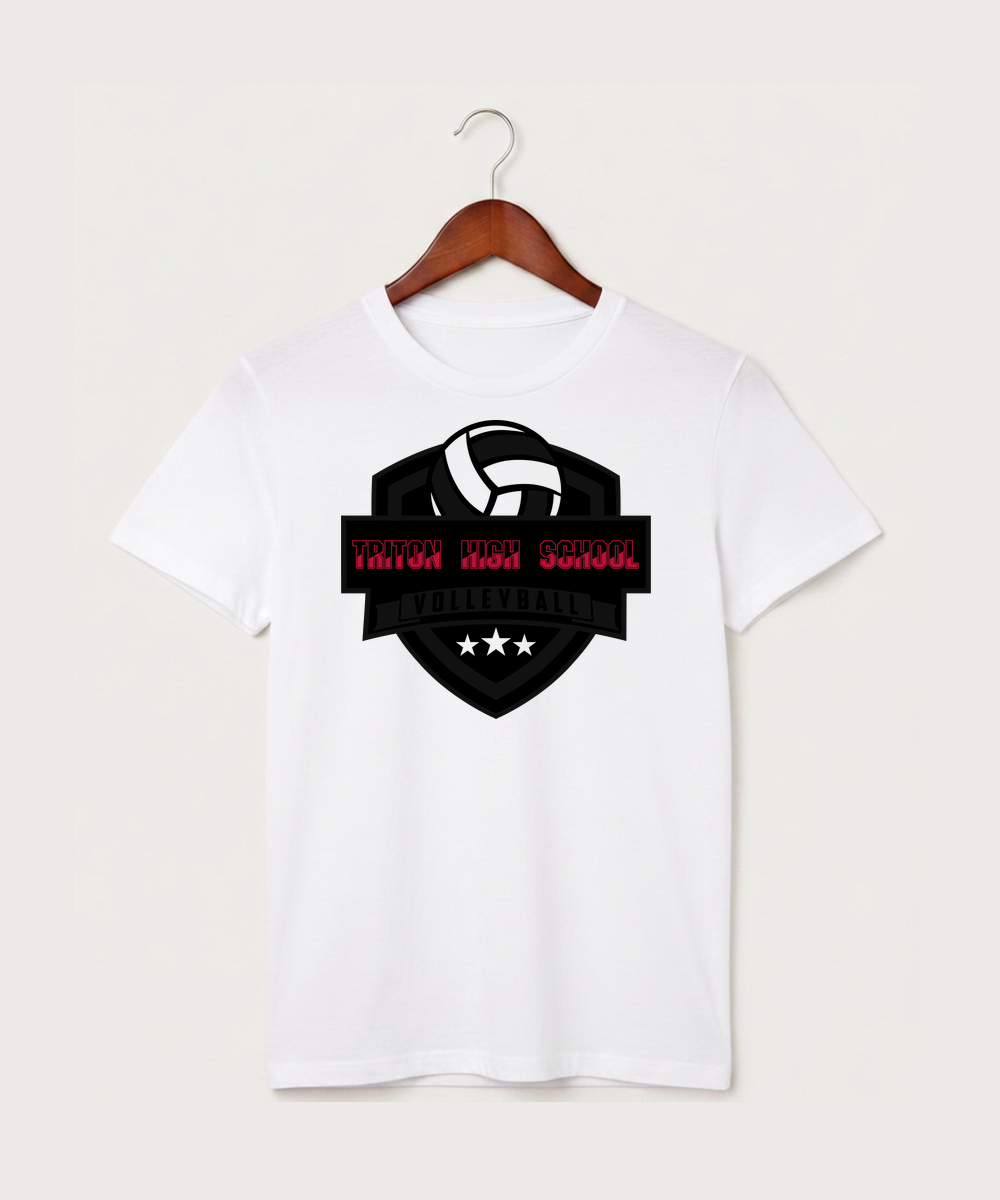 Triton High School Volleyball (Girls) - White T-Shirt - Full Front