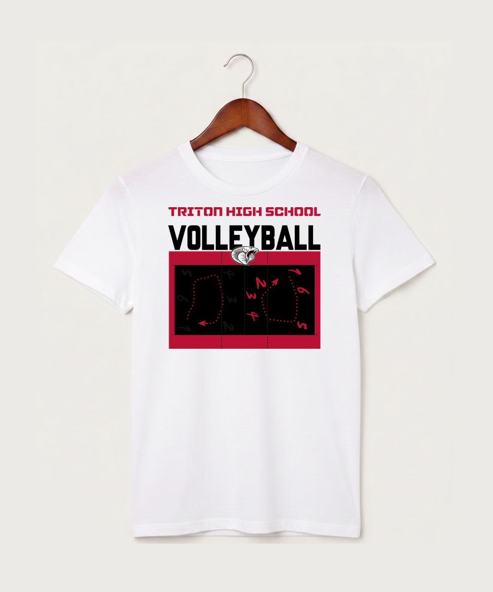 Triton High School Volleyball (Girls) - White T-Shirt - Full Front