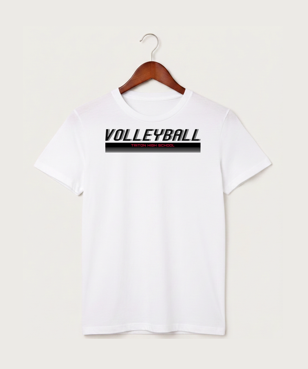 Triton High School Volleyball (Girls) - White T-Shirt - Full Front