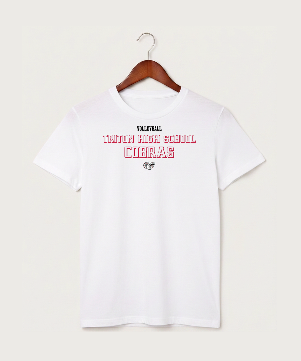 Triton High School Volleyball (Girls) - White T-Shirt - Full Front