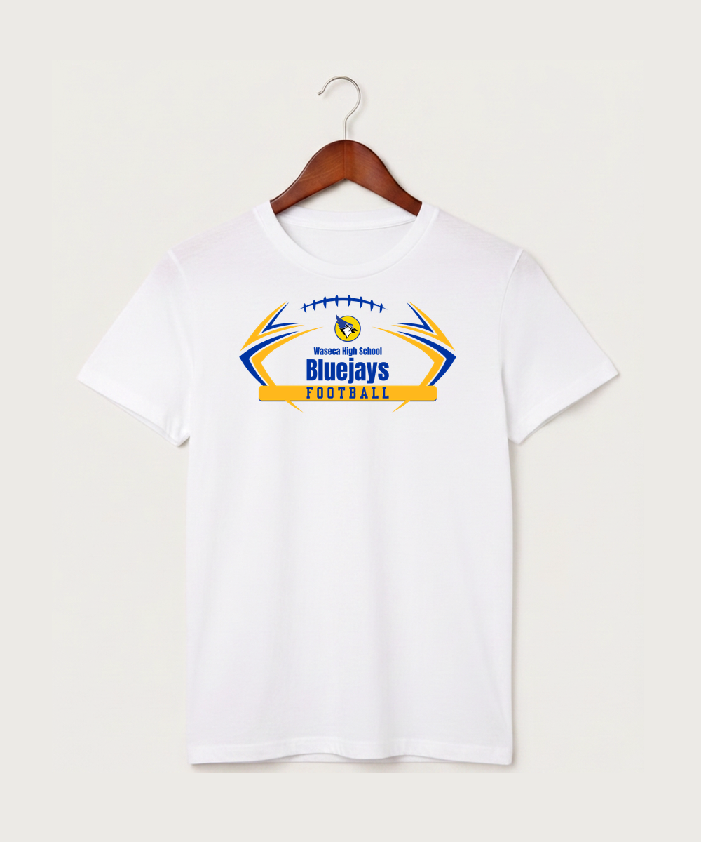 Waseca High School Football (Boys) - White T-Shirt - Full Front