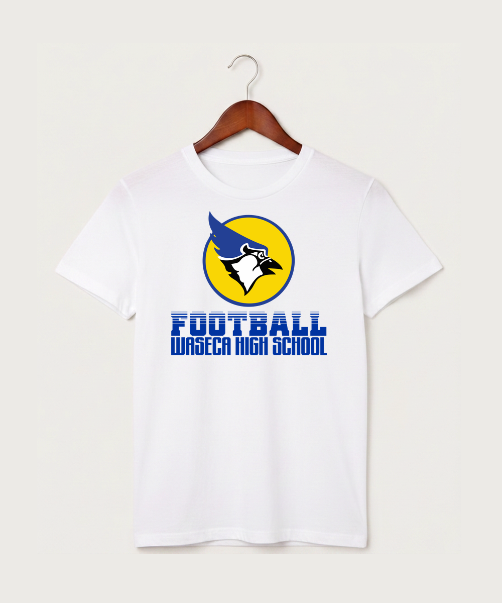 Waseca High School Football (Boys) - White T-Shirt - Full Front