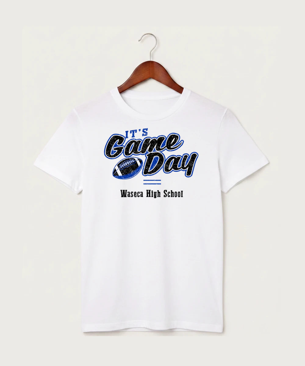 Waseca High School Football (Boys) - White T-Shirt - Full Front