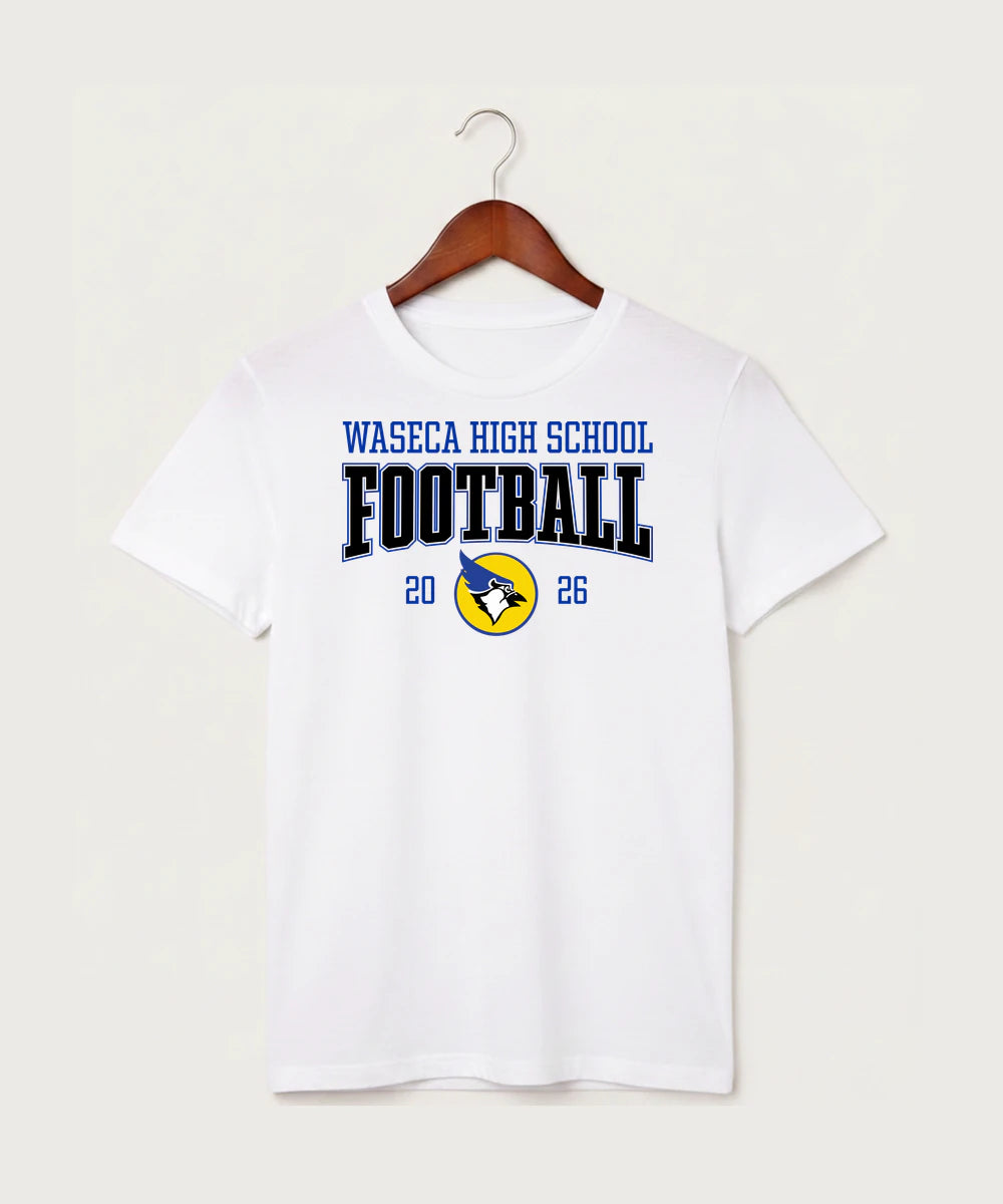 Waseca High School Football (Boys) - White T-Shirt - Full Front