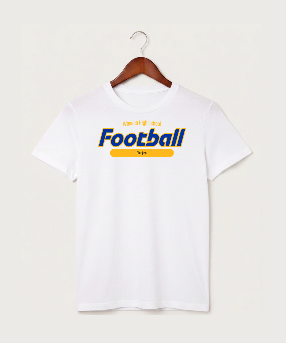 Waseca High School Football (Boys) - White T-Shirt - Full Front