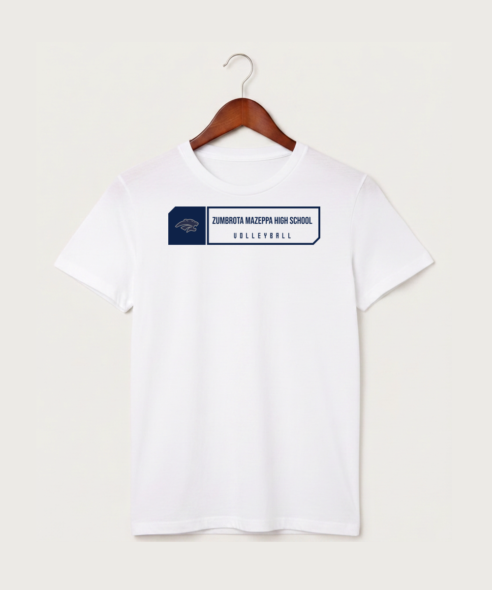 Zumbrota Mazeppa High School Volleyball (Girls) - White T-Shirt - Full Front