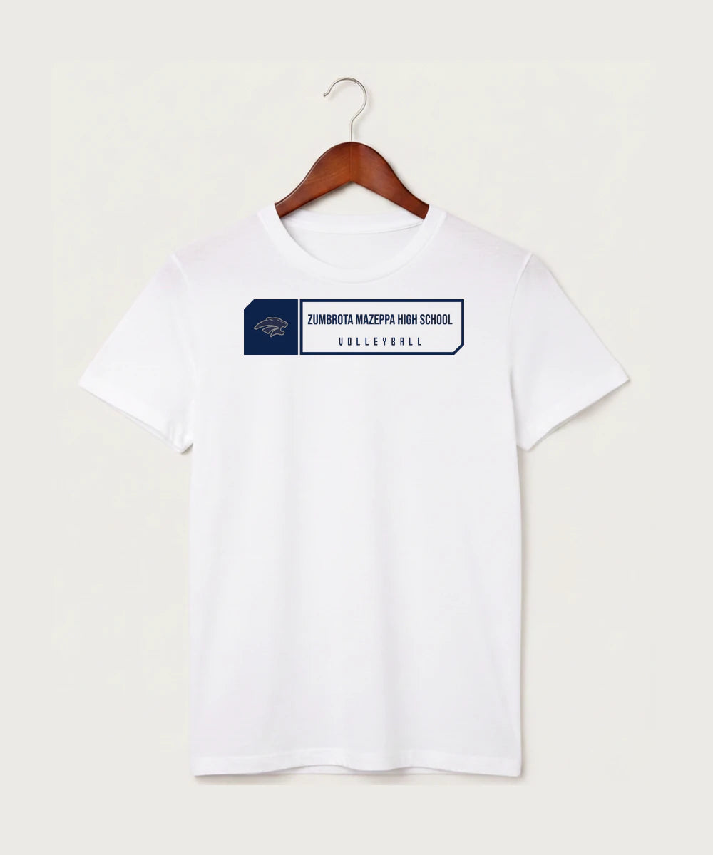 Zumbrota Mazeppa High School Volleyball (Girls) - White T-Shirt - Full Front
