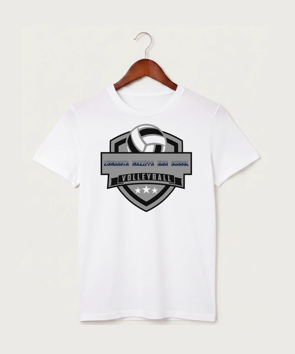 Zumbrota Mazeppa High School Volleyball (Girls) - White T-Shirt - Full Front
