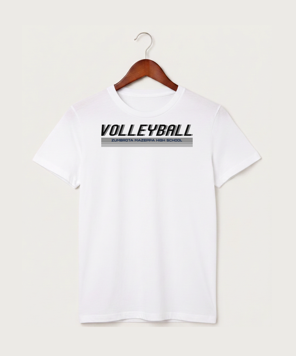 Zumbrota Mazeppa High School Volleyball (Girls) - White T-Shirt - Full Front