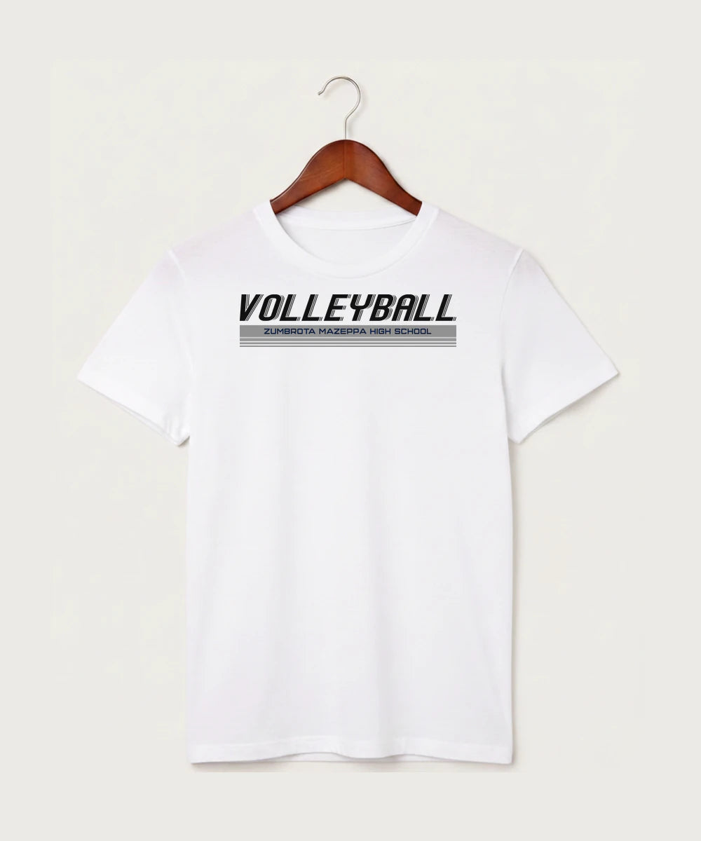 Zumbrota Mazeppa High School Volleyball (Girls) - White T-Shirt - Full Front