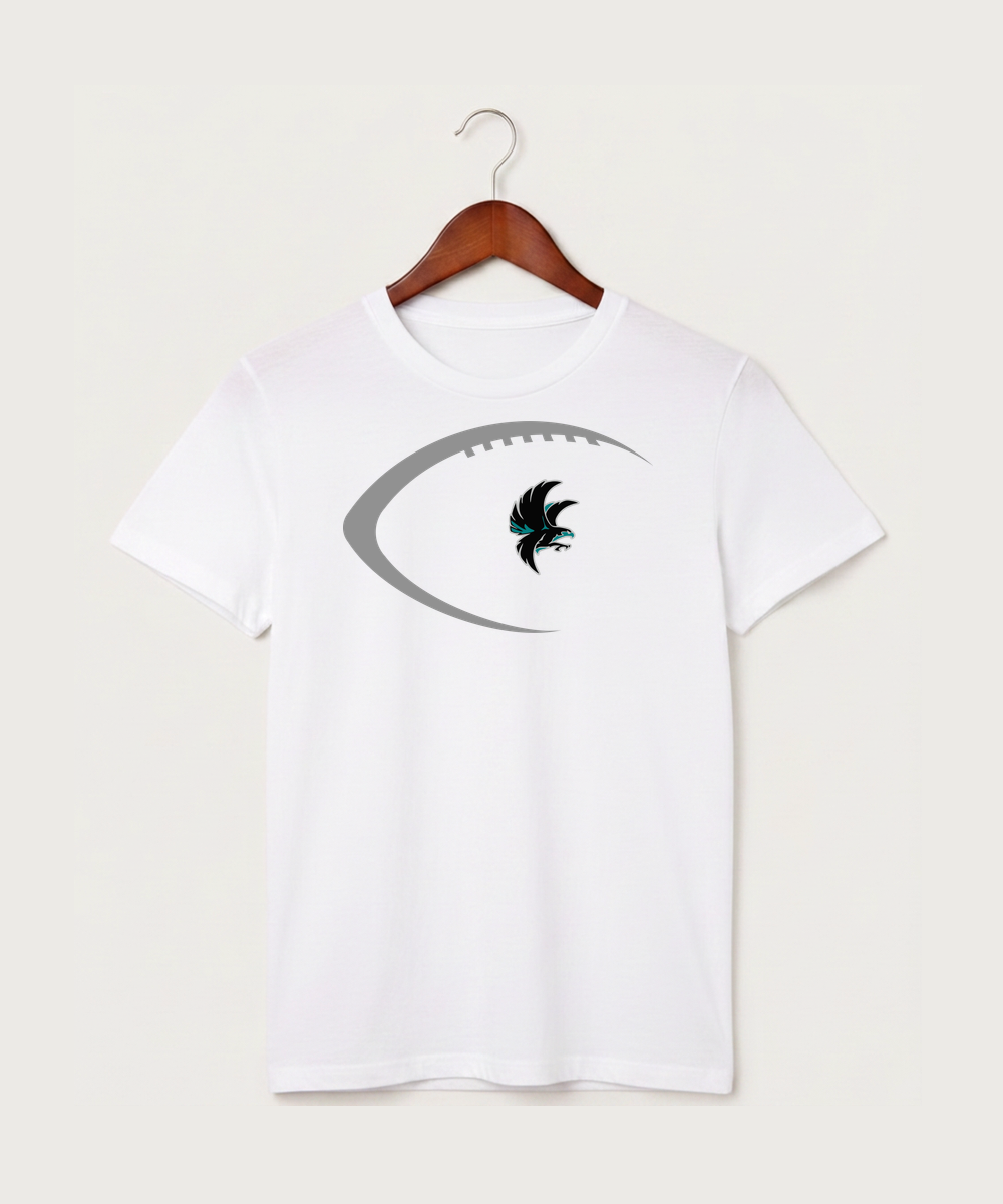 Alden-Conger-Glenville Emmons High School Football (Boys) - White T-Shirt - Full Front