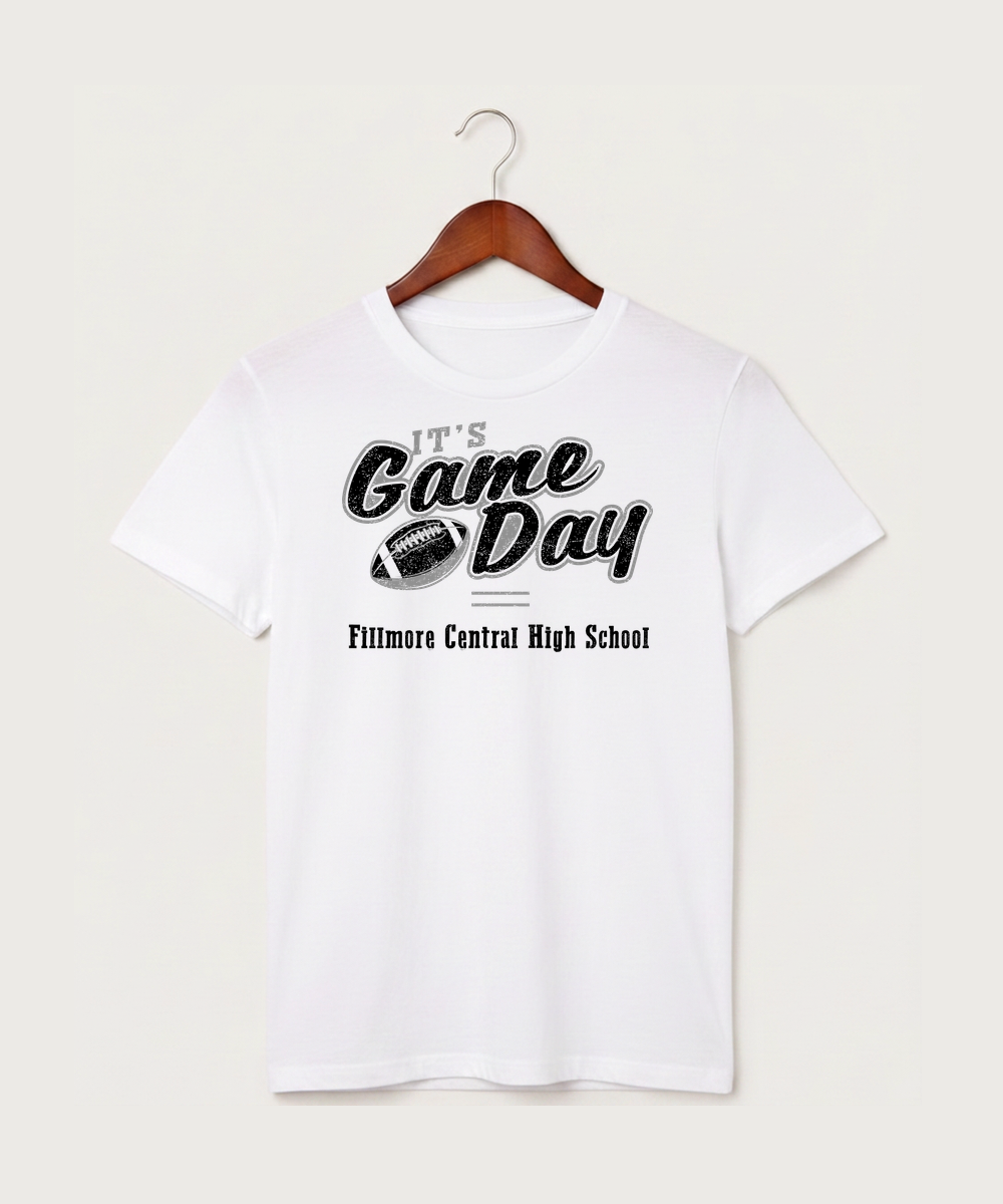 Fillmore Central High School Football (Boys) - White T-Shirt - Full Front